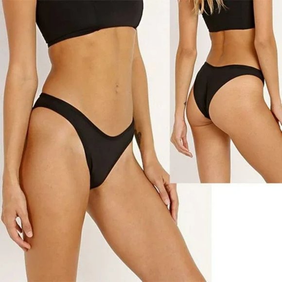 L*Space Whiplash Bikini Bottom Bitsy Cut Women's Black Size: Medium NWOT - Picture 6 of 6